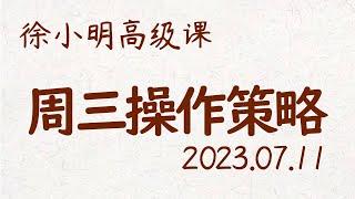 徐小明周三操作策略 | A股2023.07.11大盘指数盘后行情分析 | 徐小明高级网络培训课程 | 每日收评 #徐小明 #技术面分析 #定量结构 #交易师