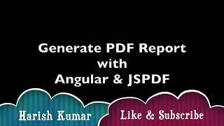 How to generate PDF with Angular and JSPDF