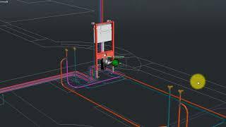 3D модель водоснабжения коттеджа 1200м2 от StroimTeplo