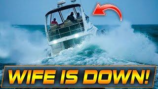 HAULOVER INLET TAKES LADY DOWN IN THE WAVES! | HAULOVER BOATS | WAVY BOATS