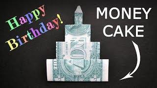 My MONEY BIRTHDAY CAKE WITH A CANDLE | Dollar Origami | Tutorial DIY by NProkuda