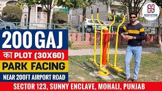 Park Facing 200 Gaj Plot For Sale in Sector 123,  Near Airport Road, Sunny Enclave, , Mohali 