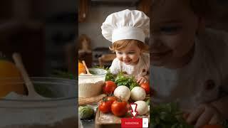 "Mini Chef’s First Pizza Adventure: Cutest Cooking Ever! ‍" #shorts #kitchenchef