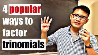 4 popular ways to factor trinomials ax^2+bx+c (including slide & divide)