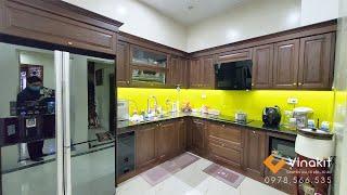 Mẫu Tủ Bếp Gỗ Óc Chó Mới Nhất 2022 | Tủ Bếp Gỗ Tự Nhiên Vinakit