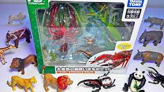 New Takara Tomy Insects & Animals Toys - Lobster, Praying Mantis, Wasp, Lion, Panda, Hippo