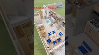 Fachada de CASA Moderna 5x11 de DOS PISOS #casapequeña #casa