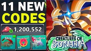 UPDATECREATURES OF SONARIA CODES OCTOBER 2024 | ROBLOX CREATURES OF SONARIA CODES 2024