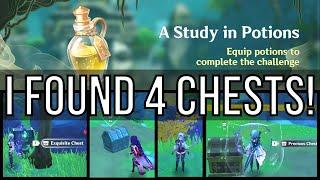 Not very hidden chests I found thanks to "A Study in Potions" - Genshin Impact event
