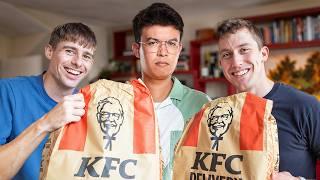 We took KFC to Phil Wang’s house.