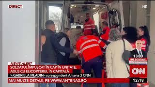 Soldat împușcat în cap în unitate, adus cu elicopterul în capitală