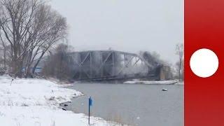 Chicago bridge goes up with a bang in explosive demolition