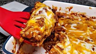 BEEF ENCHILADAS | Easy Enchilada Sauce Recipe | How To Make Cheesy Baked Enchiladas