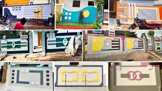 30 Latest Compound Wall Design New Photos/ Indian Style Compound Wall Designs / Village construction