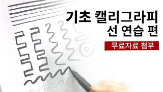 [캘리그라피 강좌] 1000원으로 캘리 배우기! - 선 연습 편