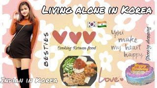 LIVING ALONE DIARIES IN KOREA : Grocery, Laundry, Cooking / Indian in Korea