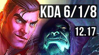 JAYCE vs YORICK (TOP) | 6/1/8, 1.4M mastery, 500+ games | KR Master | 12.17