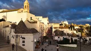 4K sky view of Alberabello ,Italy  Christmas 2024-2025 #italy #alberabello#skyview# demonstration