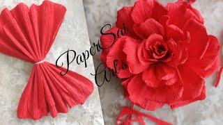 Giant Crepe Paper rose flowers for room decor, Flores de papel crêpe,Handmade flower@PaperSaiarts