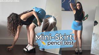 PENCIL TEST in mini skirt! | 4k