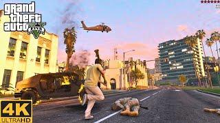 GTA 5: RDE 4.0.1 Michael Kills President & 10-Star Wanted Escape!