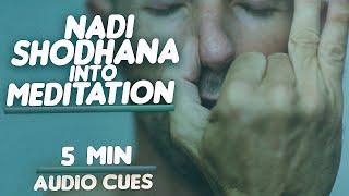 Alternate Nostril Breathing into Meditation (Guided) | Nadi Shodhana Pranayama | 5 Minutes