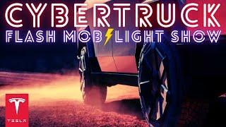 100+ CYBERTRUCK FLASH MOB LIGHT SHOW