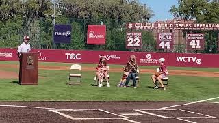 Buster Posey on-field ceremony, thanks Mike Martin Sr and FSU fans