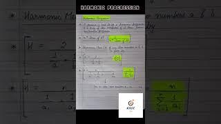 Sequence & series || Harmonic Progression