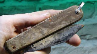 Restoration of an Old Rusty Pocket Knife. @TimeReseT.