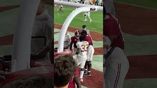 JALEN MILROE WALKS OFF THE FIELD AFTER LOSS TO TEXAS