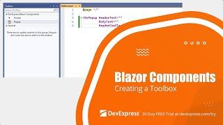 Adding Blazor Components to the Toolbox