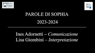 Le Parole di Sophia 2024 - Ines Adornetti e Lisa Giombini