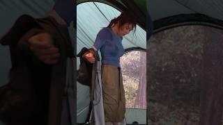 ️ Why do you like camping in the rain? #asmr #camping #solocamp #inflatabletent #outdoors #hottent