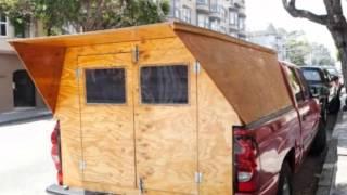 Man Designs/Builds Wooden Micro Truck Camper