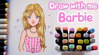 Barbie Marker Art - Draw with me | Finecolour Markers - relaxing coloring process