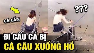 Dùng cần câu "TÀU" để câu cá, Cần thủ bị cá câu nhào xuống hồ | Tô Tin Tức 