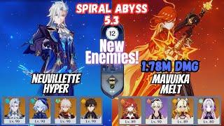 New Abyss! C0 Neuvillette Hyper / C0 Mavuika Melt Spiral Abyss Floor 12 5.3 Genshin Impact [原神]