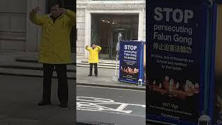 There is Always a Falun Gong Protester Outside the Chinese Embassy in London