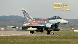 (4K) 2 Eurofighter Typhoon German Air Force Luftwaffe departure at Neuburg Donau Airbase ETSN