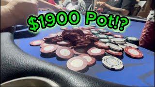 $1900 Pot with Pocket AA?! | Poker Vlog 21