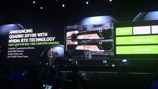 A summary of the Quadro GV100 workstation GPU by NVIDIA's CEO