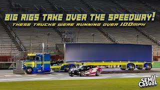 100+ mph in a Big Rig!! - Epic Light show from Atlanta Motor Speedway