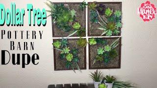 Dollar Tree DIY Pottery Barn Dupe Succulent Wall