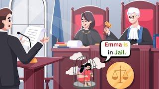 Emma is in JAIL! | Basic English Conversation | English SPEAKING Practice