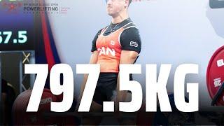 Nick Manders CAN | 3rd Place 83kg Class | 797.5kg Total | IPF Worlds 2023