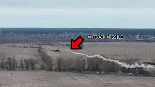  Ukraine War - Russian MI-24 Hind Helicopter Downed By Frontal Hit Of Ukrainian Anti-Air Missile