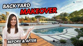 Backyard Renovation Timelapse - Modern Backyard Makeover with Pool, Landscaping Before & After