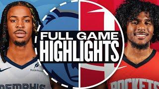 GRIZZLIES at ROCKETS | FULL GAME HIGHLIGHTS | October 25, 2024