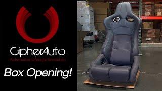 Cipher Auto Premium Reclining Bucket Racing Seats CPA2002 Black Cloth - BOX OPENING!